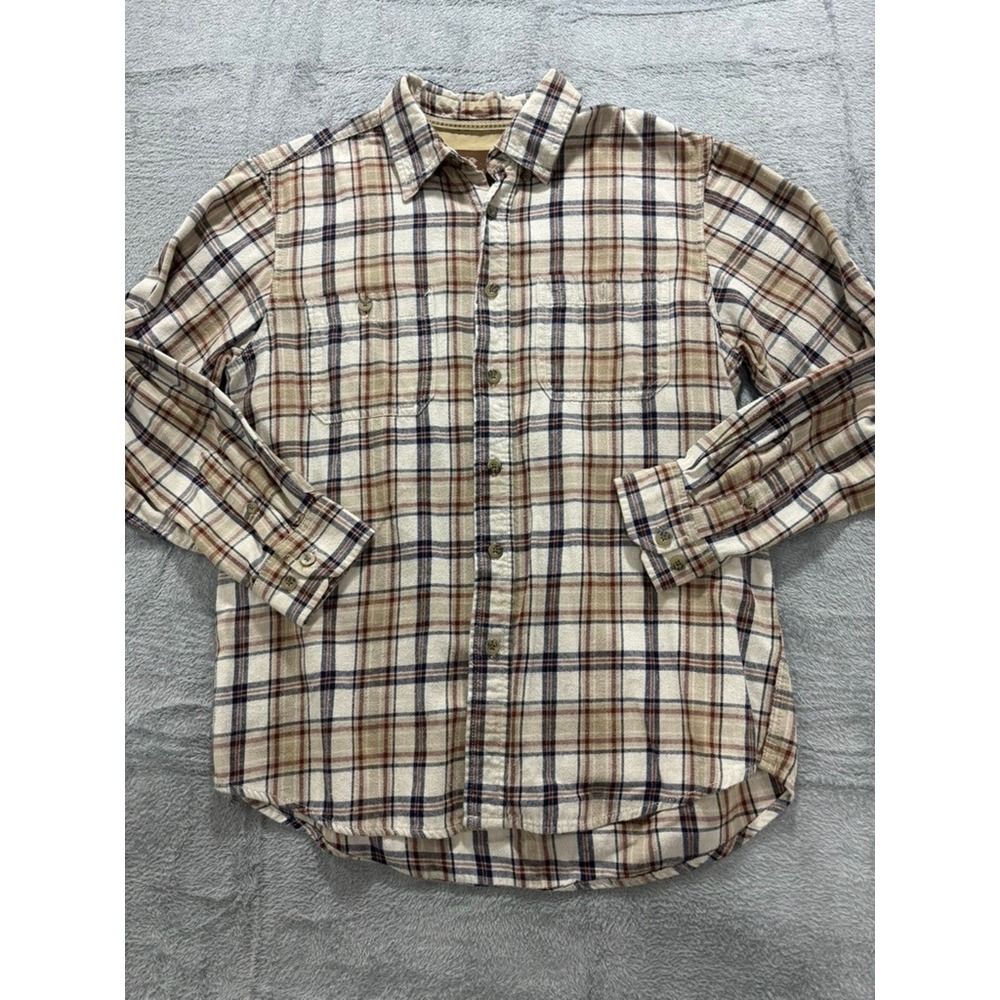Outdoor Life Flannel Shirt Mens Large Plaid Button Up Cotton Workwear Casual